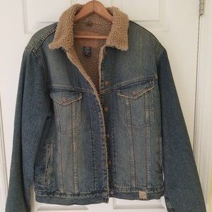 Abercrombie Fitch Sherpa Lined Denim Jacket L